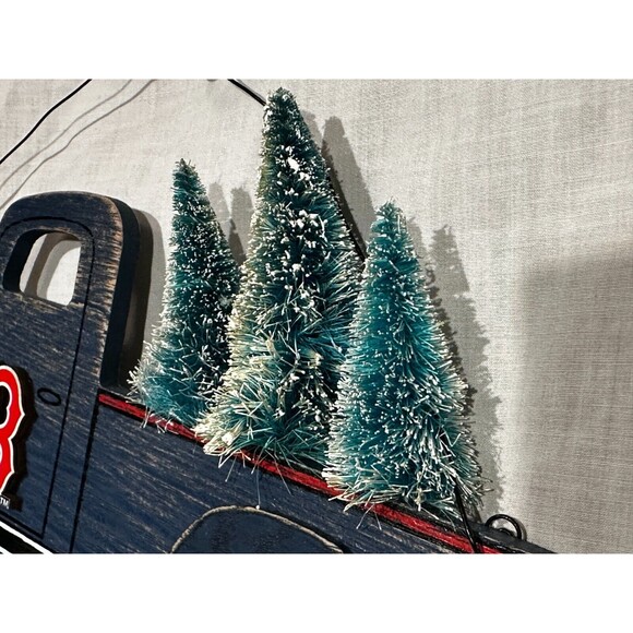 NEW Foco MLB Boston Red Sox Baseball Happy Holidays Hanging Wall Sign- Christmas - Picture 8 of 10